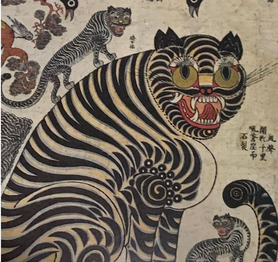 李朝の寅掛軸